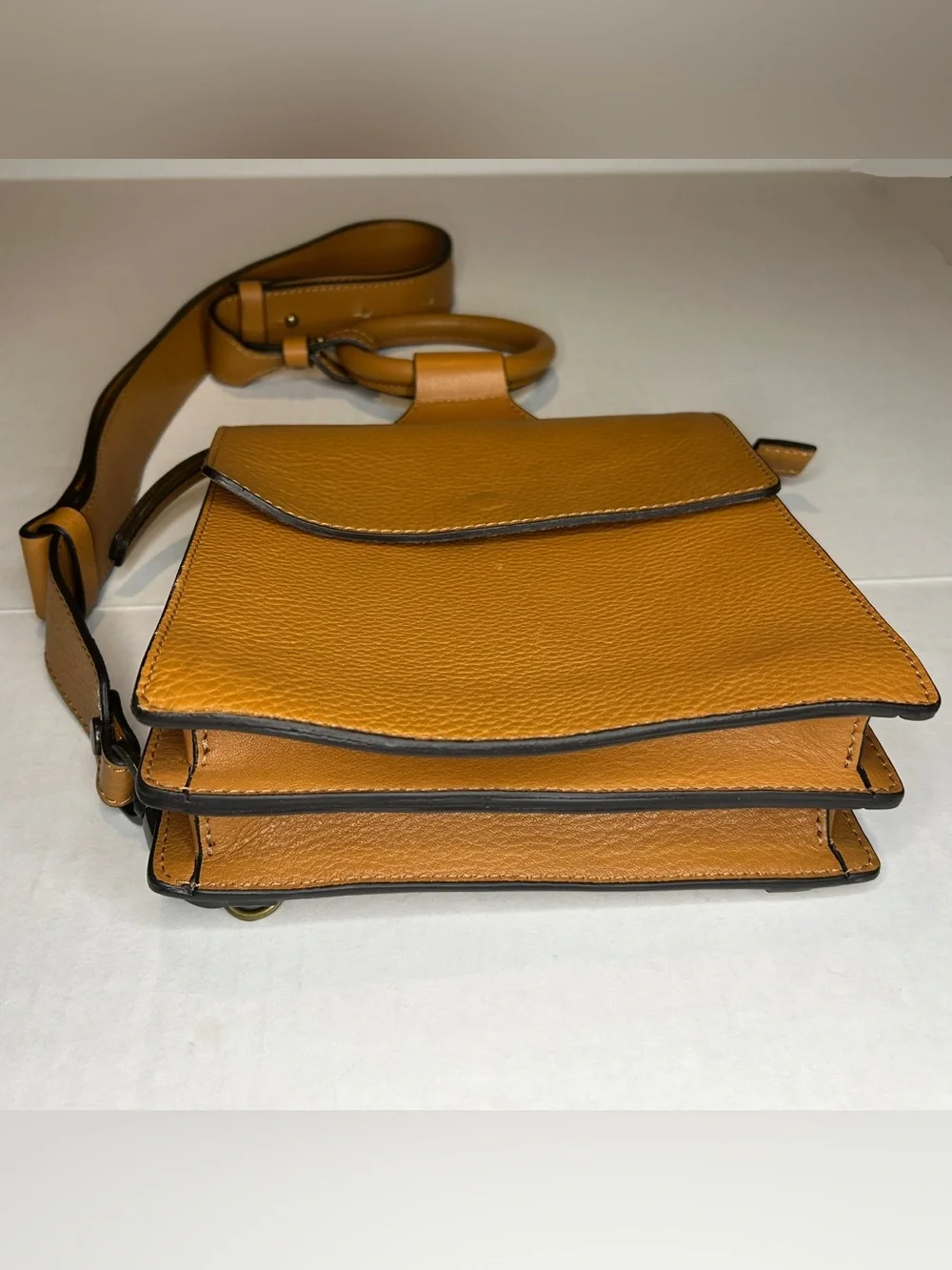 Sundance Tan Leather Crossbody Bag with Ring Handle